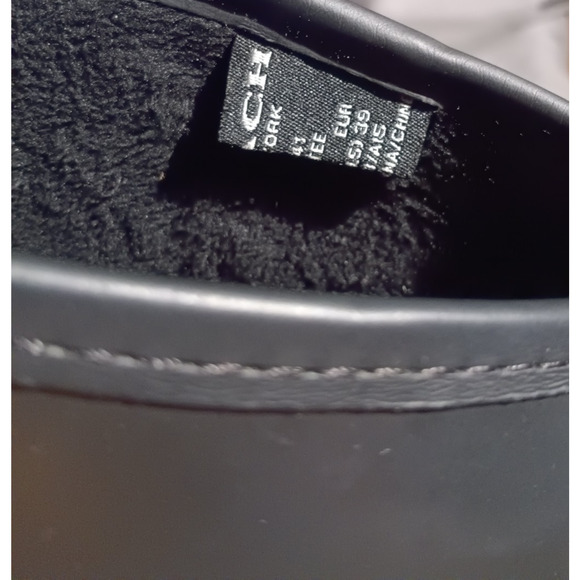 Coach Tristee Matte Black Rubber Mid‑Calf Rain Boots Laced Back Detail US 9B - Picture 6 of 8